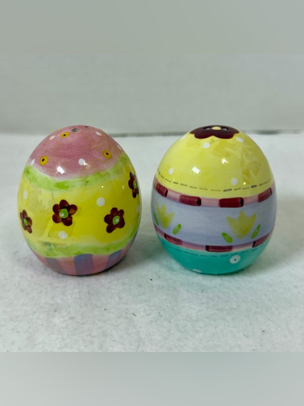 Vintage Easter Egg Pastel Colors Salt And Pepper Shakers Easter Cottage Core